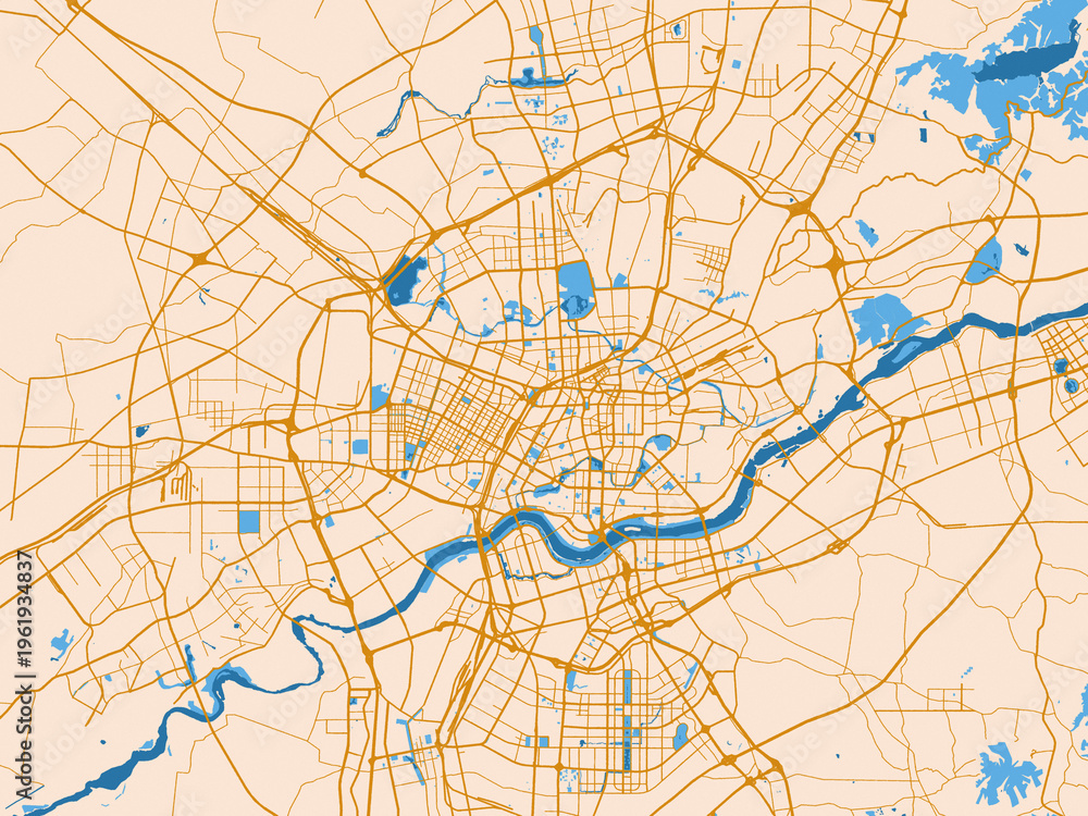 Fototapeta premium City map of Shenyang, China