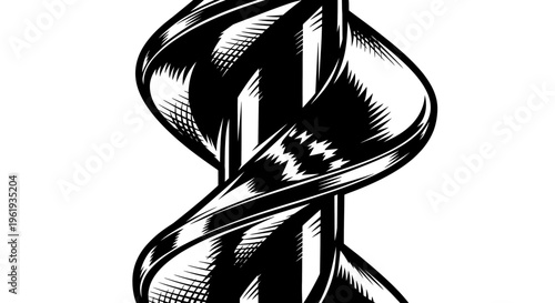 Twisted metal object close up view.