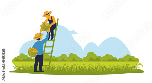 Two men working on a ladder 1.