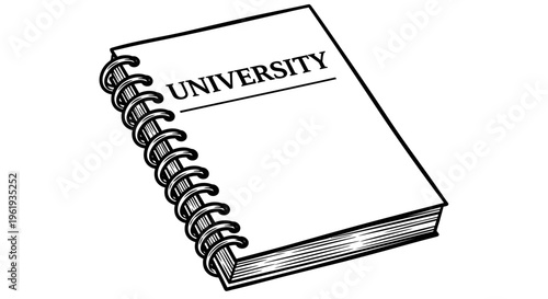 University spiral bound notebook cover.