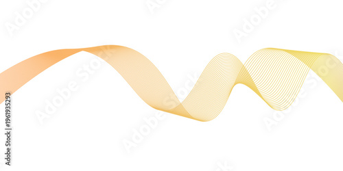 abstract flowing golden wave ribbon on light background with smooth curves elegant minimal design banner template
