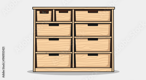 Wooden Drawer Storage Furniture Piece.