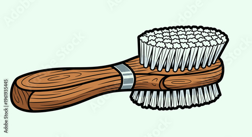 Wooden handle double sided brush tool.