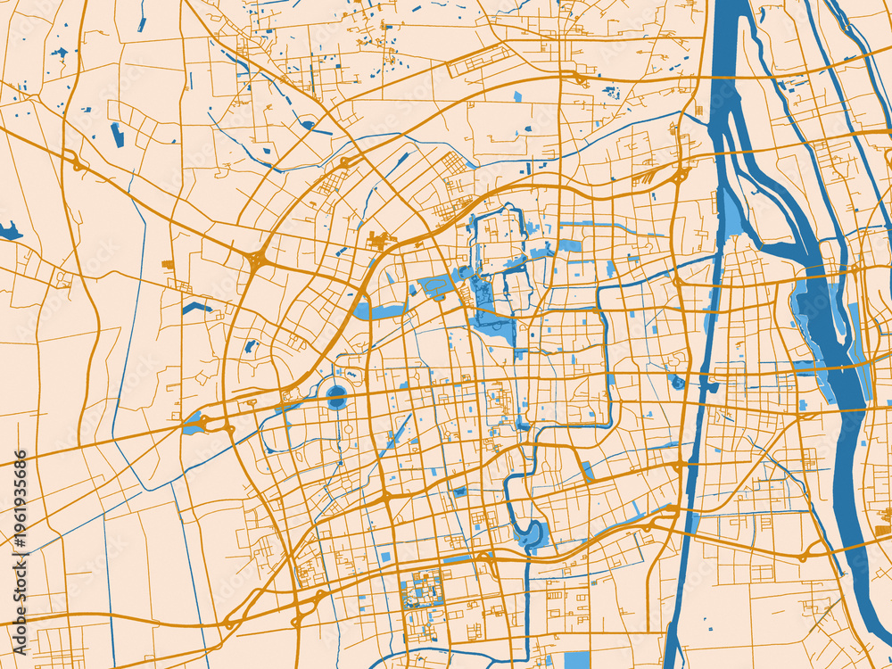 Obraz premium Urban street grid of Yangzhou, China