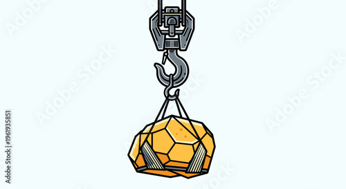 Yellow gemstone on a hook chain.