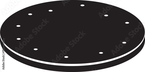 Chocolate cookie with white spots on white background
