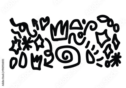 Abstract black and white distressed texture with chaotic paint strokes, grunge background, paint stroke, brush stroke