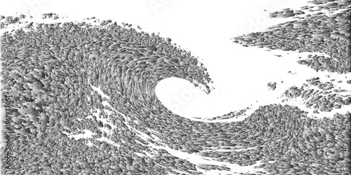 Abstract black and white grunge texture illustration featuring a vector water footprint and artful number signs for a unique symbol design