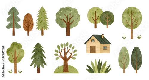 trees, tree, cartoon, cute, nature, plant, forest, garden, foliage, leaf, leaves, green, branch, trunk, wood, landscape, park, outdoor, environment, ecology, eco, organic, growth, spring, summer, flor