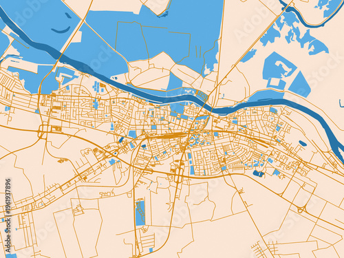 Vászonkép Osijek Croatia city map poster
