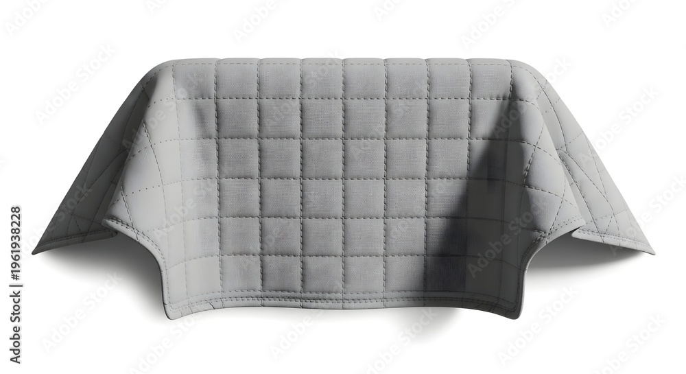 Fototapeta premium modern grey quilted sofa cover with textured fabric for cozy home decoration