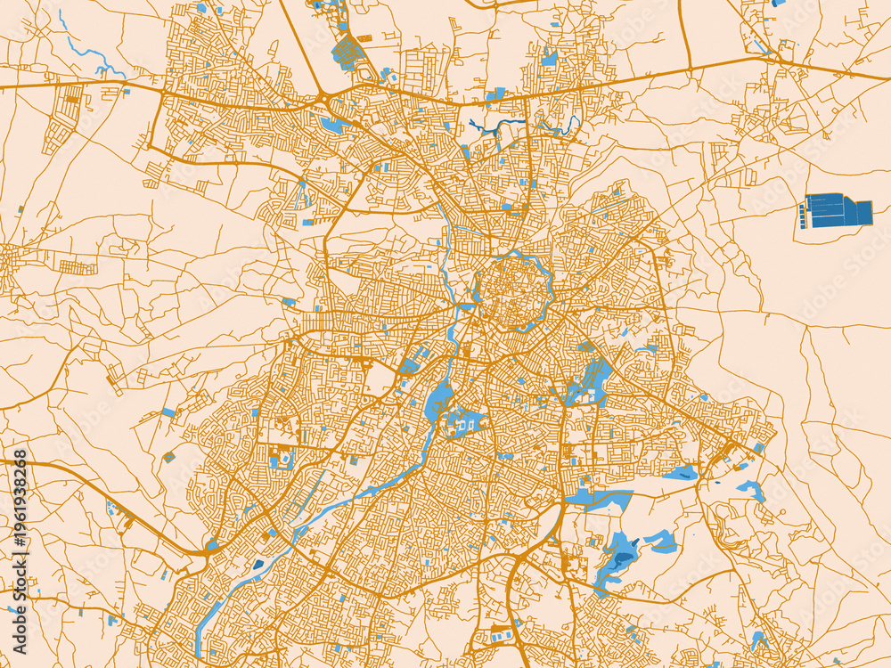 Obraz premium Nicosia street network map — Cyprus
