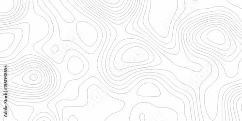 An abstract seamless pattern vector background features a geometric wave texture with black swirl lines and floral ornament design. Topographic map background