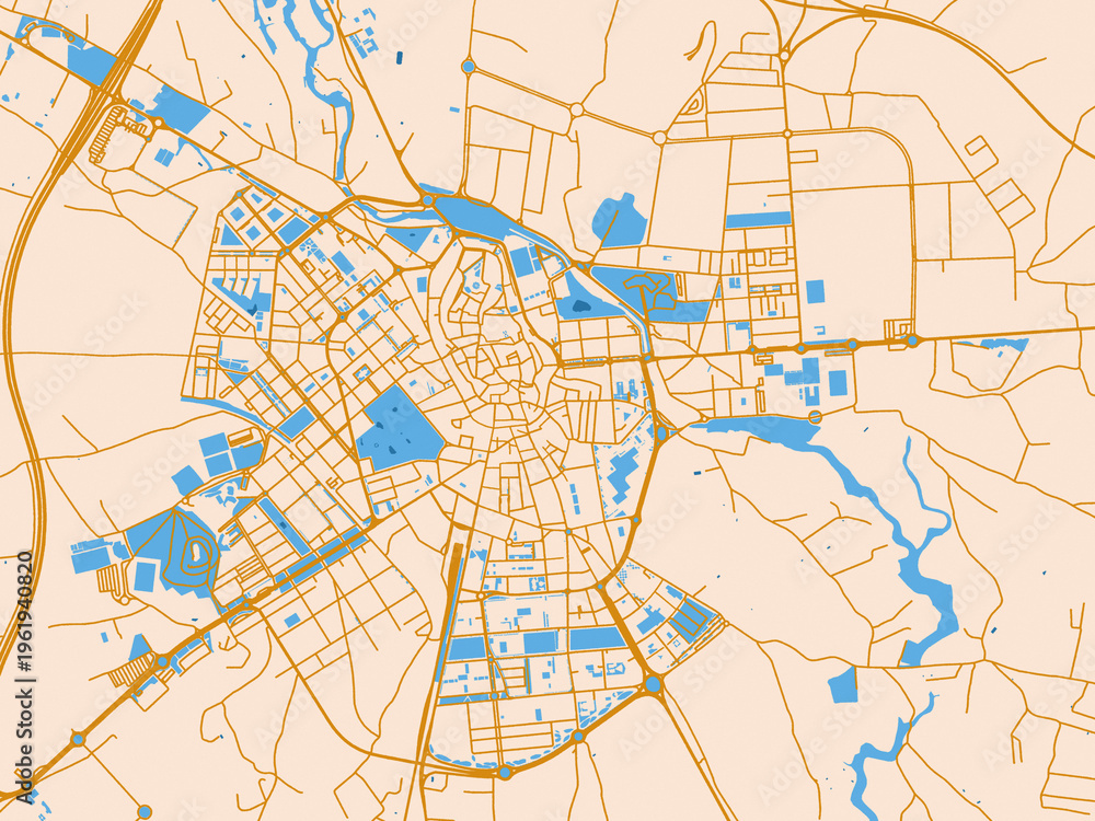 Naklejka premium Urban map of Huesca, Spain