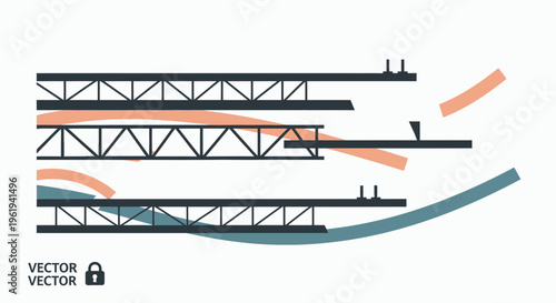 Construction Crane and Building Structure Illustration with Engineering and Industrial Development Concept, Urban Construction Site Graphic, Architecture and Infrastructure Development Design, Modern 