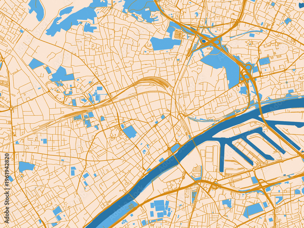 Fototapeta premium Urban planning style map of Argenteuil, France
