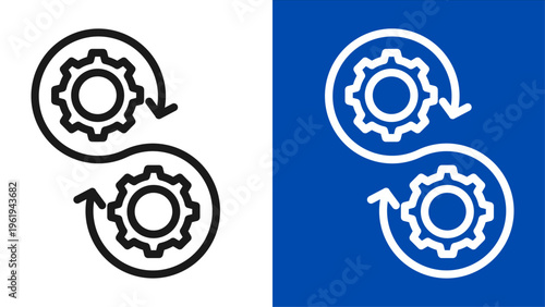 Continuous Improvement and Business Process Optimization Icons