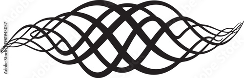 Intricate Black Lines Forming Abstract Shape on White Background