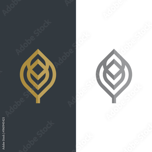 Abstract leaf logo design for nature and wellness brands