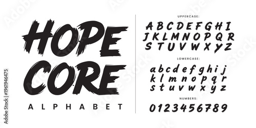 Hope Core Heavy Textured Dry Brush Alphabet For Motivational Quotes And Expressive Artistic Branding