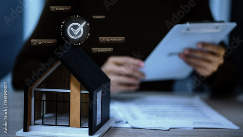 Real Estate Investment Concept with Property Management, Home Insurance and Digital Approval Process