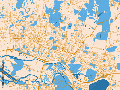 Obraz na plátně Urban map background of Slough, United Kingdom