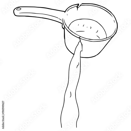 broken water dipper illustration hand drawn outline vector