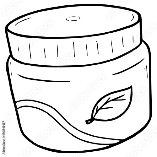 body scrub cream illustration hand drawn outline vector