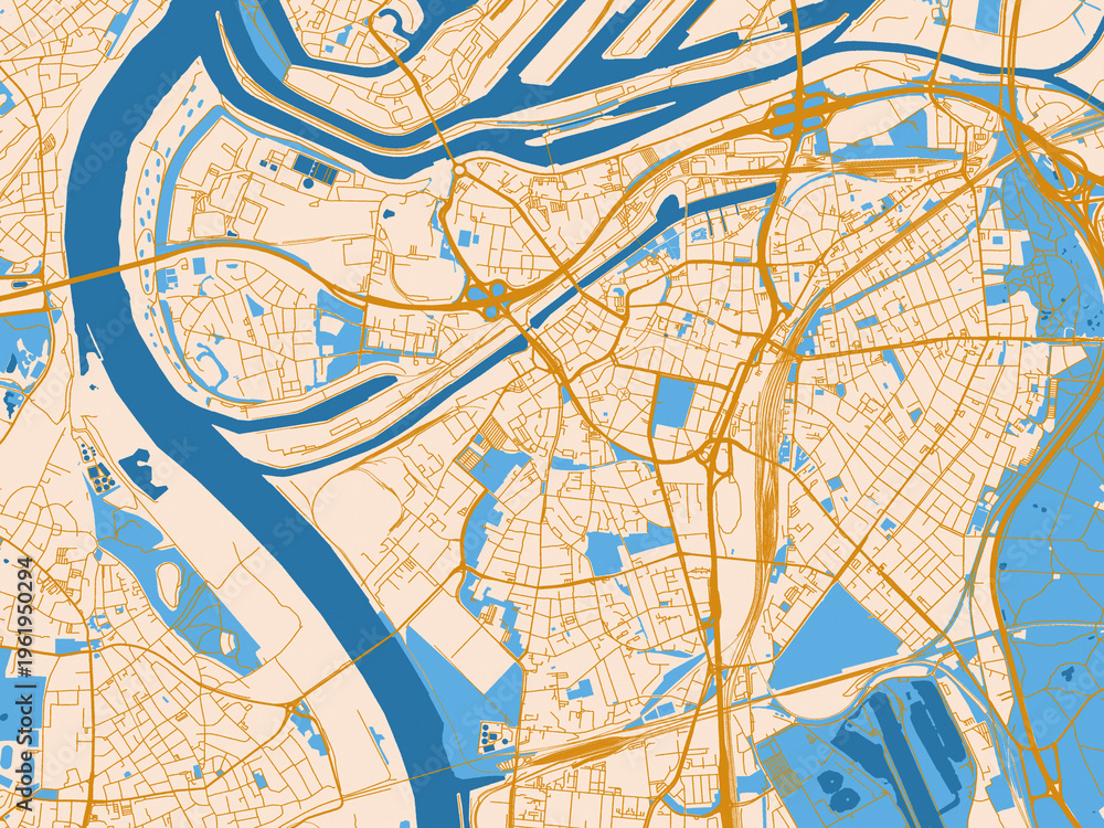 Obraz premium Street map of Duisburg, Germany