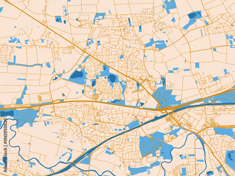 Obraz premium Cartographic city illustration of Garbsen, Germany