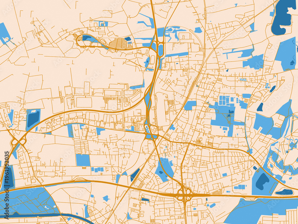 Fototapeta premium Cartographic street layout — Langenhagen, Germany