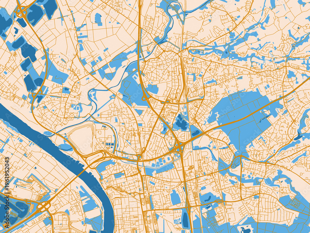 Obraz premium Street grid map of Leverkusen, Germany
