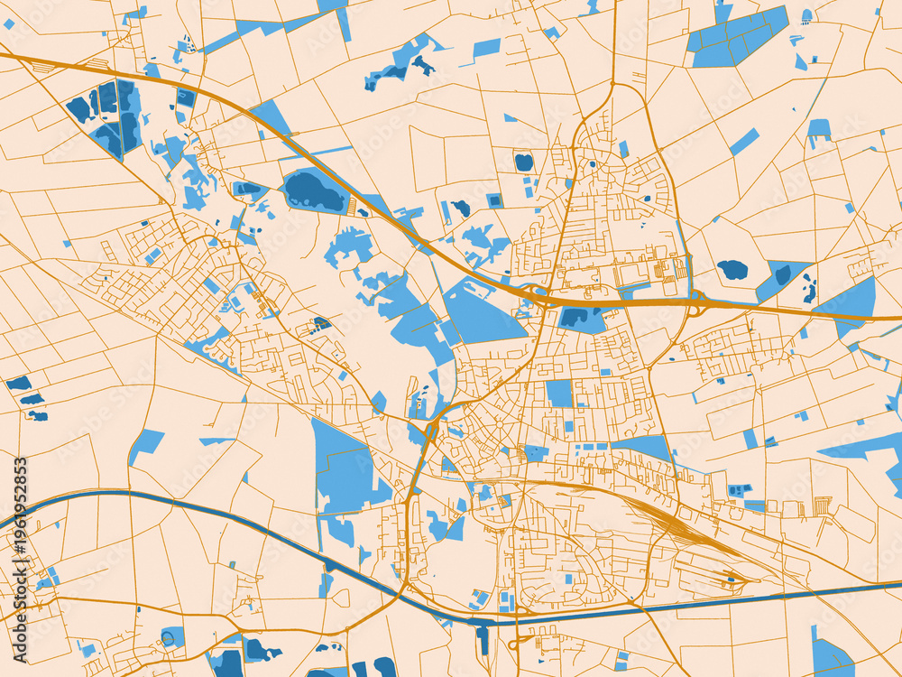 Naklejka premium Street map of Peine, Germany