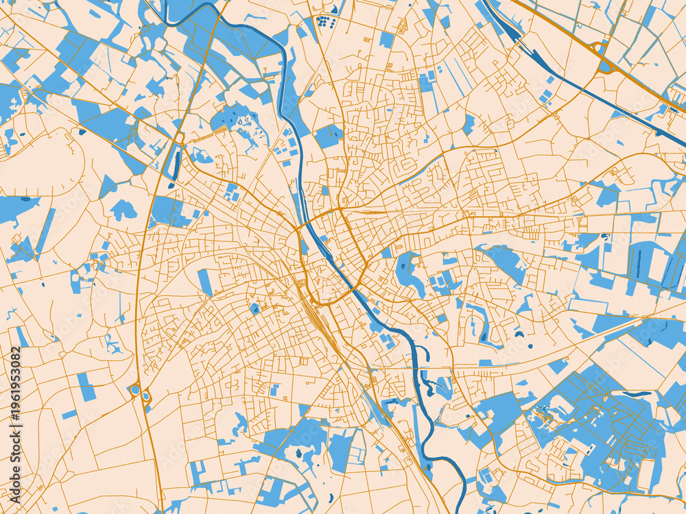 Fototapeta premium City plan map of Rheine, Germany