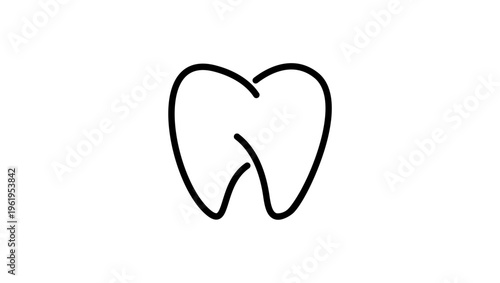 Modern minimal dentist logo, black isolated silhouette