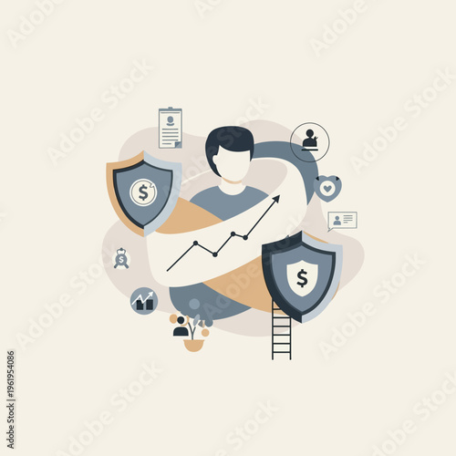 Financial Security and Protection Concept Art.