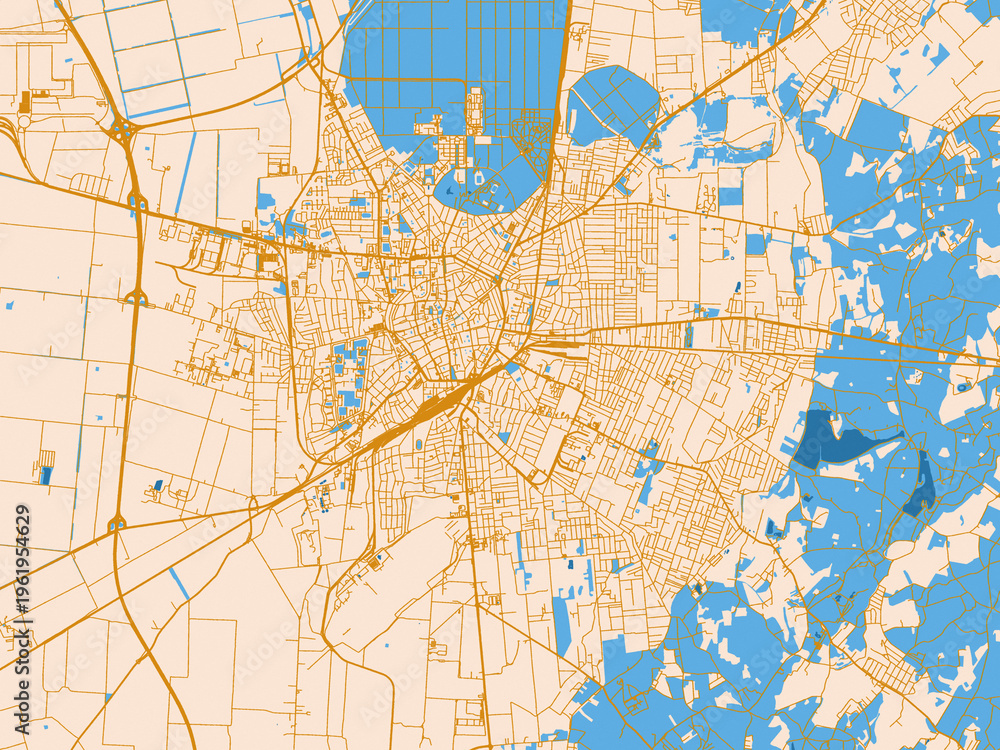 Fototapeta premium City map poster of Debrecen, Hungary