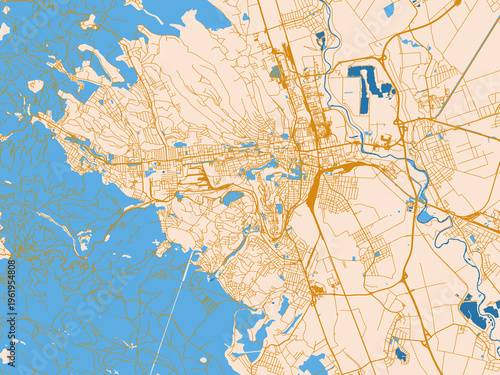 Foto City street layout of Miskolc, Hungary