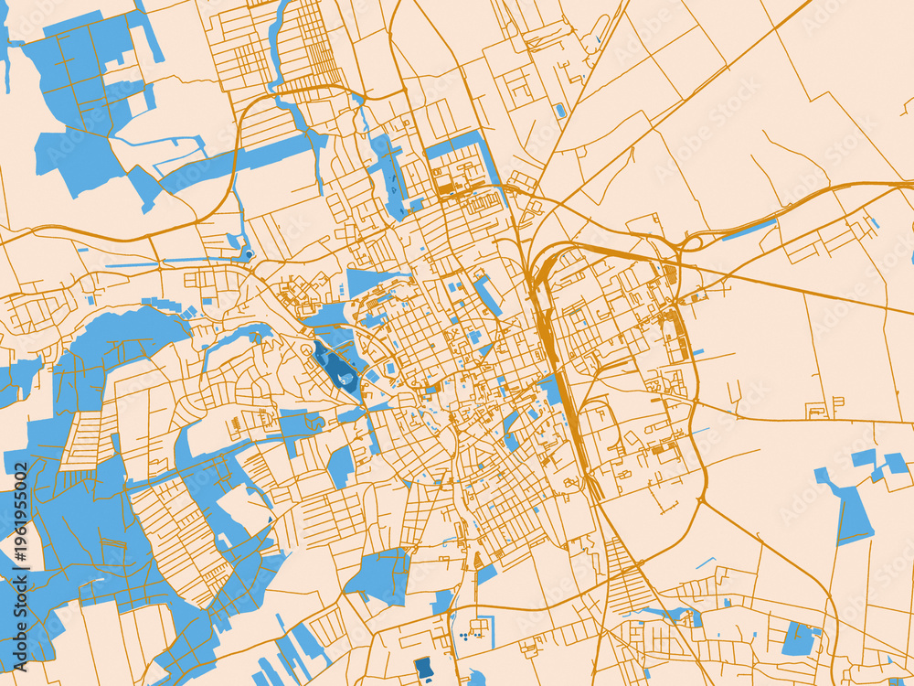 Fototapeta premium Szombathely – street map, Hungary