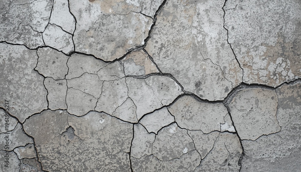 Obraz premium Cracked concrete plaster surface texture aged weathered abstract background