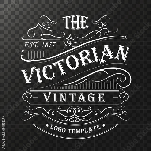 Vintage ornate antique rectangular elegant luxury typographic victorian style logo for your business, shop sign, label, whiskey, rum, beer, scotch, vodka, cognac, bakery etc