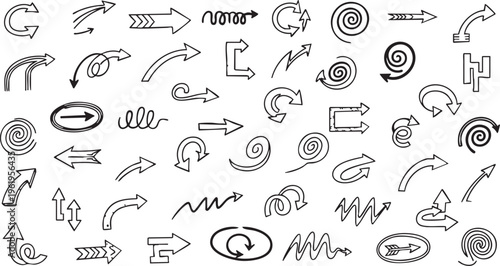 Hand-Drawn Vintage Arrow Doodle Collection Vector Set