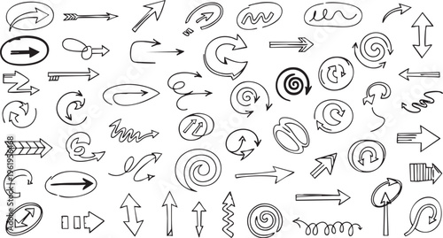 Hand-Drawn Vintage Arrow Doodle Collection Vector Set