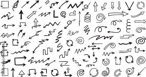 Hand-Drawn Vintage Arrow Doodle Collection Vector Set