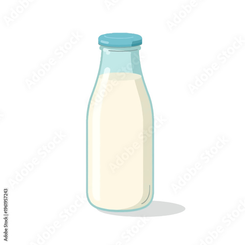 bottle of milk isolated on white