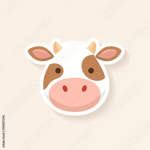 funny cow cartoon isolated