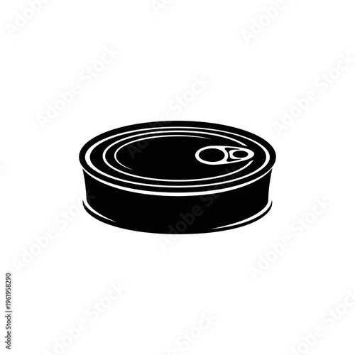 Simple Black and White Illustration of a Closed Tin Can