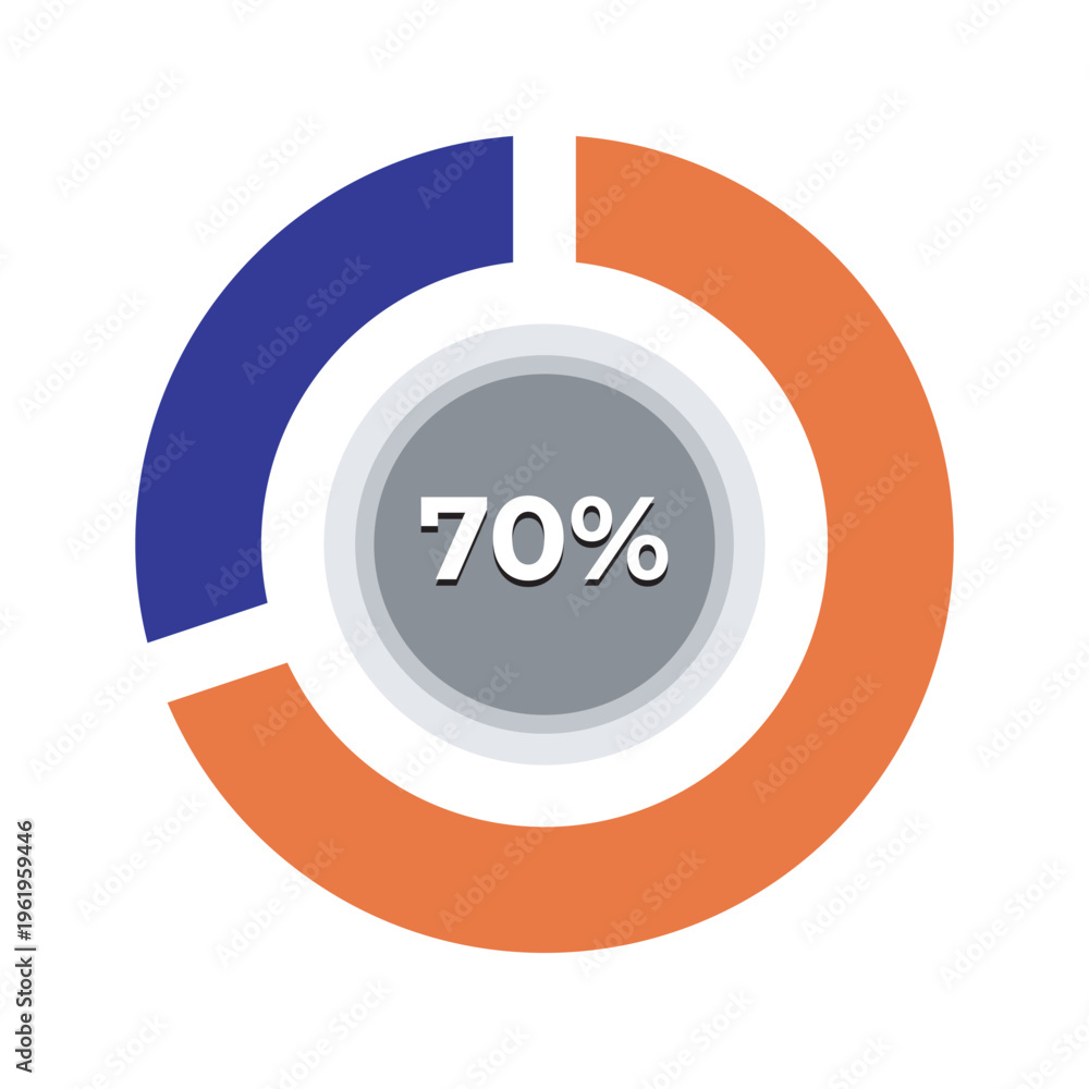 Fototapeta premium Colorful Financial Pie Chart Icon. Bright pie chart icon for financial reports, revenue analysis, and investment dashboards.