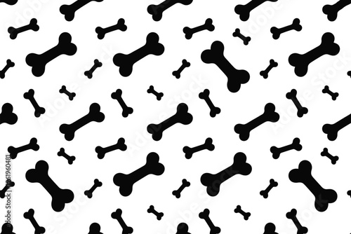 Black Bone Pattern Vector Illustration