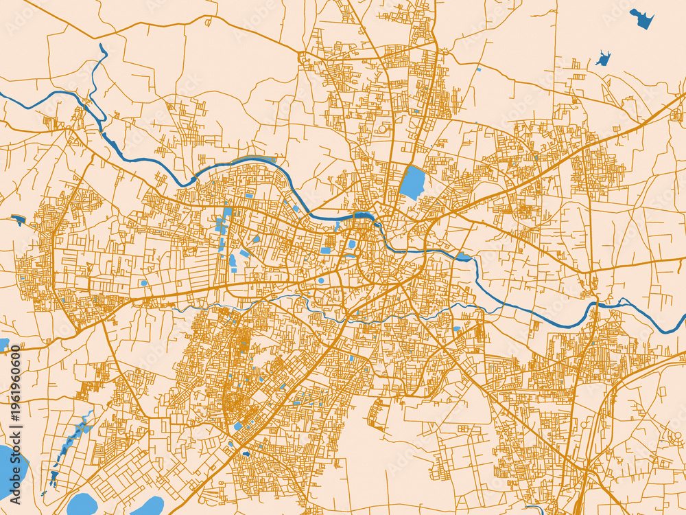 Naklejka premium Urban map background of Nashik, India